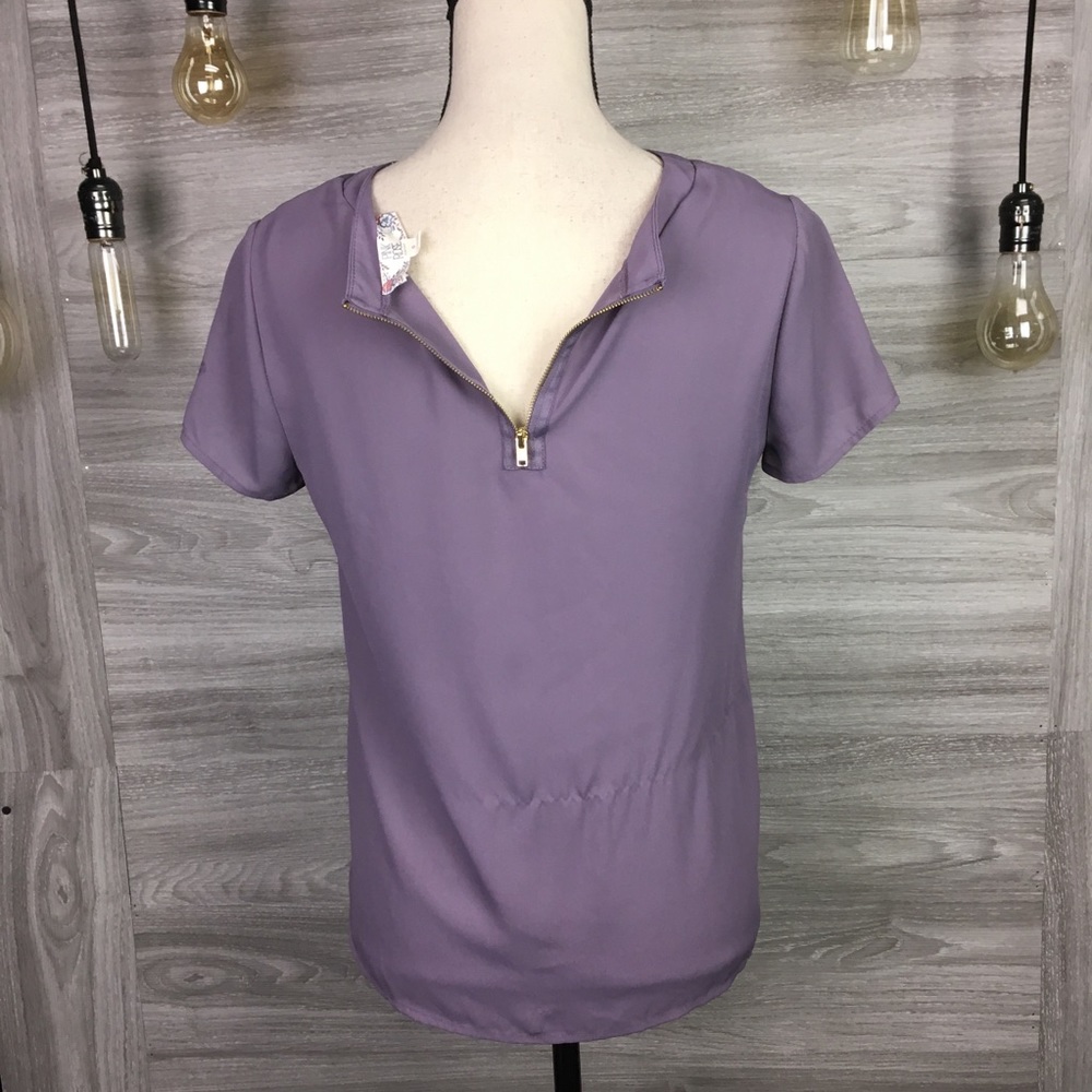 Pink Rose Knot Tee W/ zipper back Size S - Picture 5 of 6